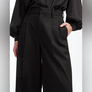 Madewell NWT The Harlow Superwide-Leg Trouser in Brushed Twill Black